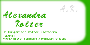 alexandra kolter business card